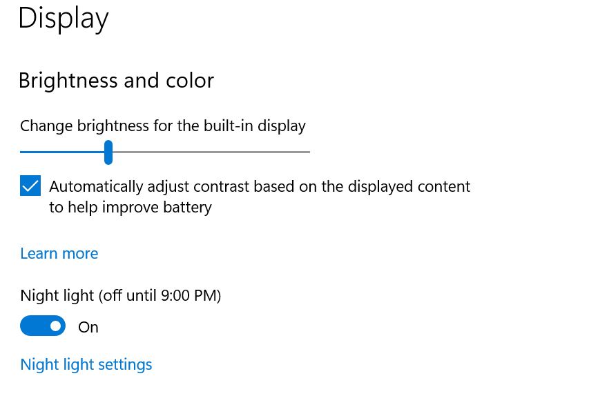 screen brightness to save battery