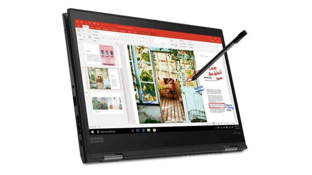 Lenovo X13 Yoga 2-in-1 laptop at tech convinience store